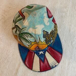 Boricua Puerto Rico Baseball Cap Hat Custom Original Art Hand Painted 7 1/8